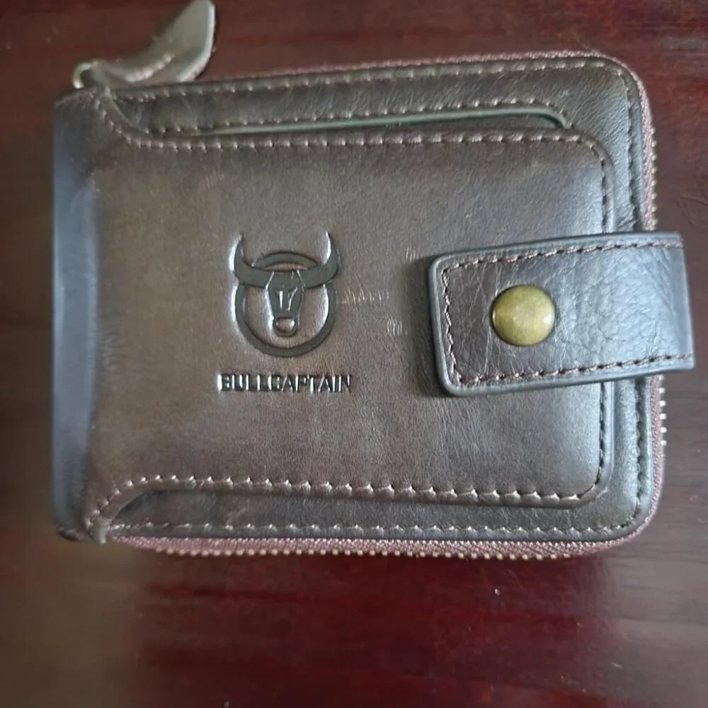 Genuine Leather Wallet for Men Large Capacity ID Window Card Case